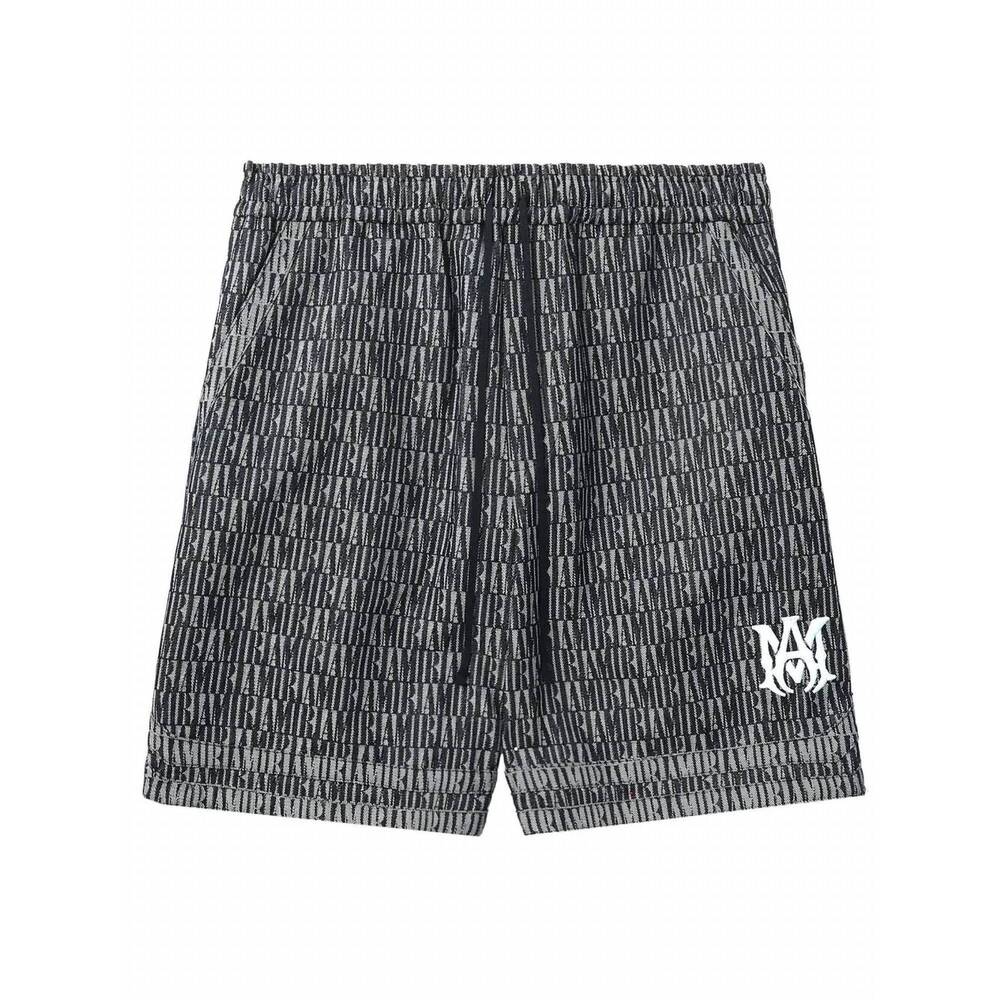 NEW AMIRI men's washed jacquard bb shorts in indigo